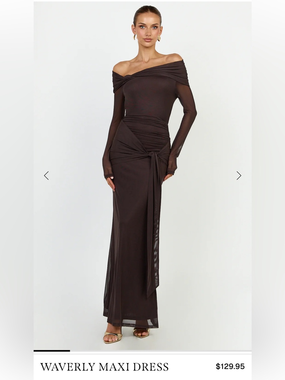 Showpo Waverly Maxi Dress Chocolate - SIZE XS/2